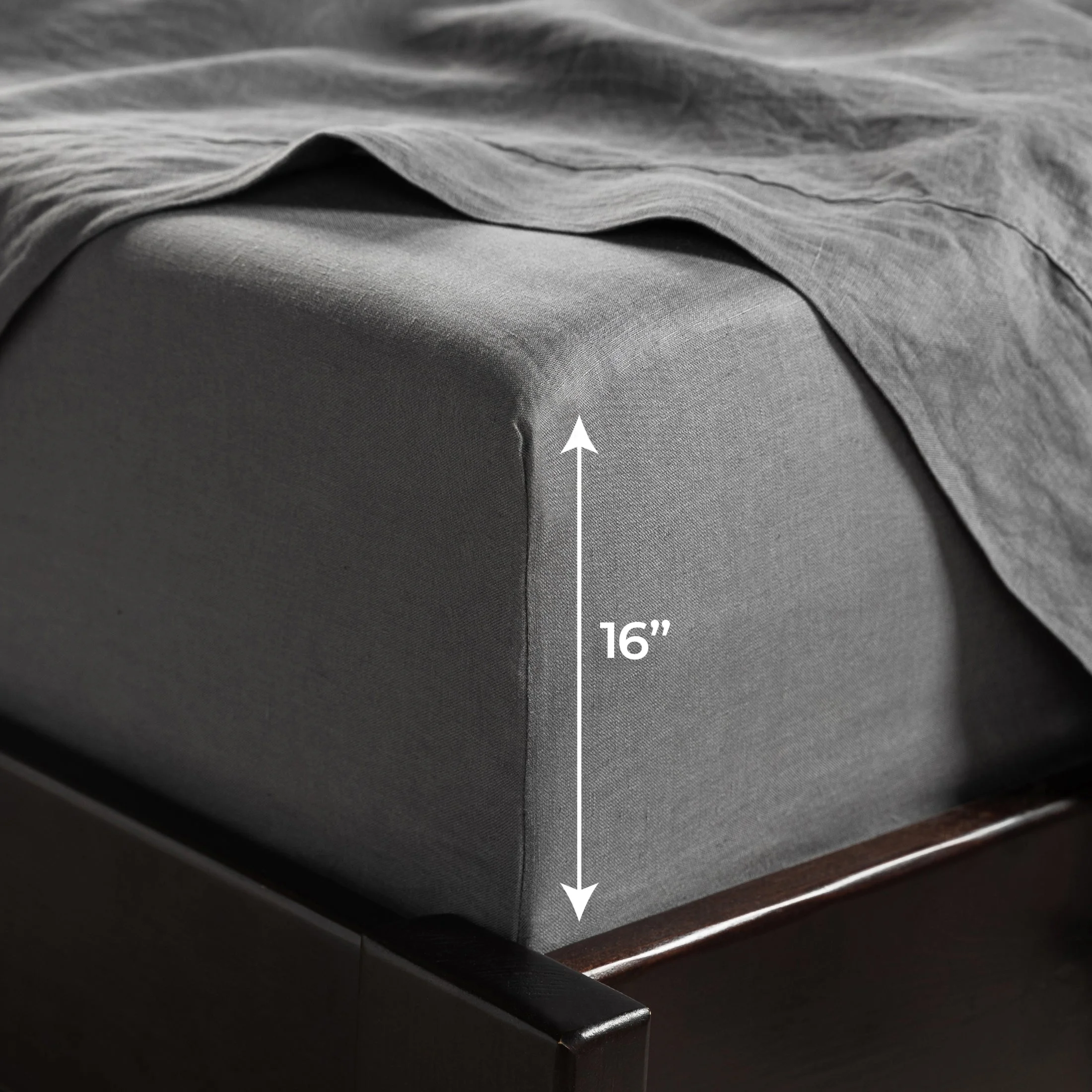 Mellanni 100% Flax Linen 4-Piece 135 GSM Gray Linen Sheet Set, King - Deep Pocket - Curated Treasures Market