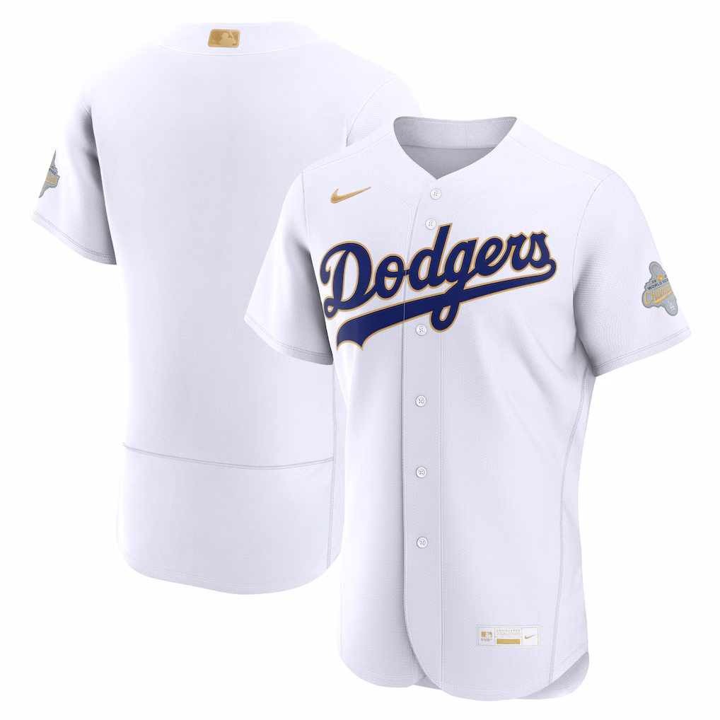 Men's Los Angeles Dodgers Nike White 2026 Gold Collection Authentic Jersey