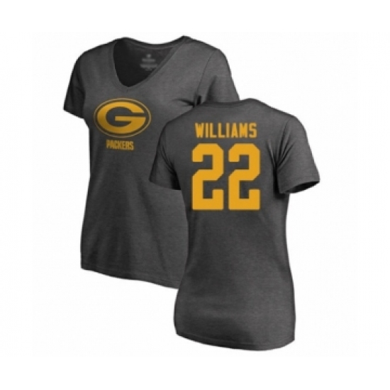 Football Women's Green Bay Packers #22 Dexter Williams Ash One Color T-Shirt