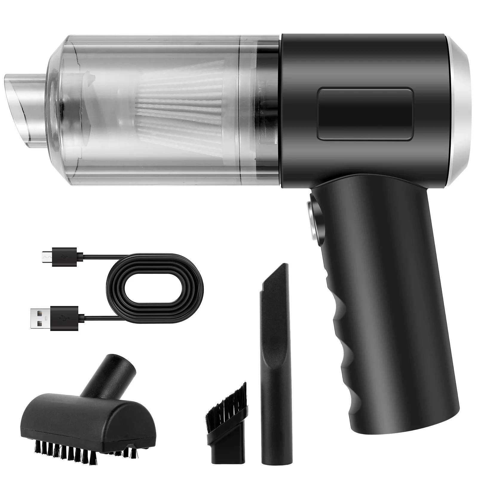 Cordless Car Vacuum Cleaner with Filter 3 Nozzles 6000pa Car Vacuum Cleaner Duster 1200mah Rechargeable Handheld Vacuum Cleaner