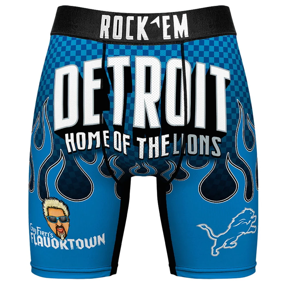 Men's Rock Em Socks Detroit Lions NFL x Guy Fieri-s Flavortown Boxer Briefs