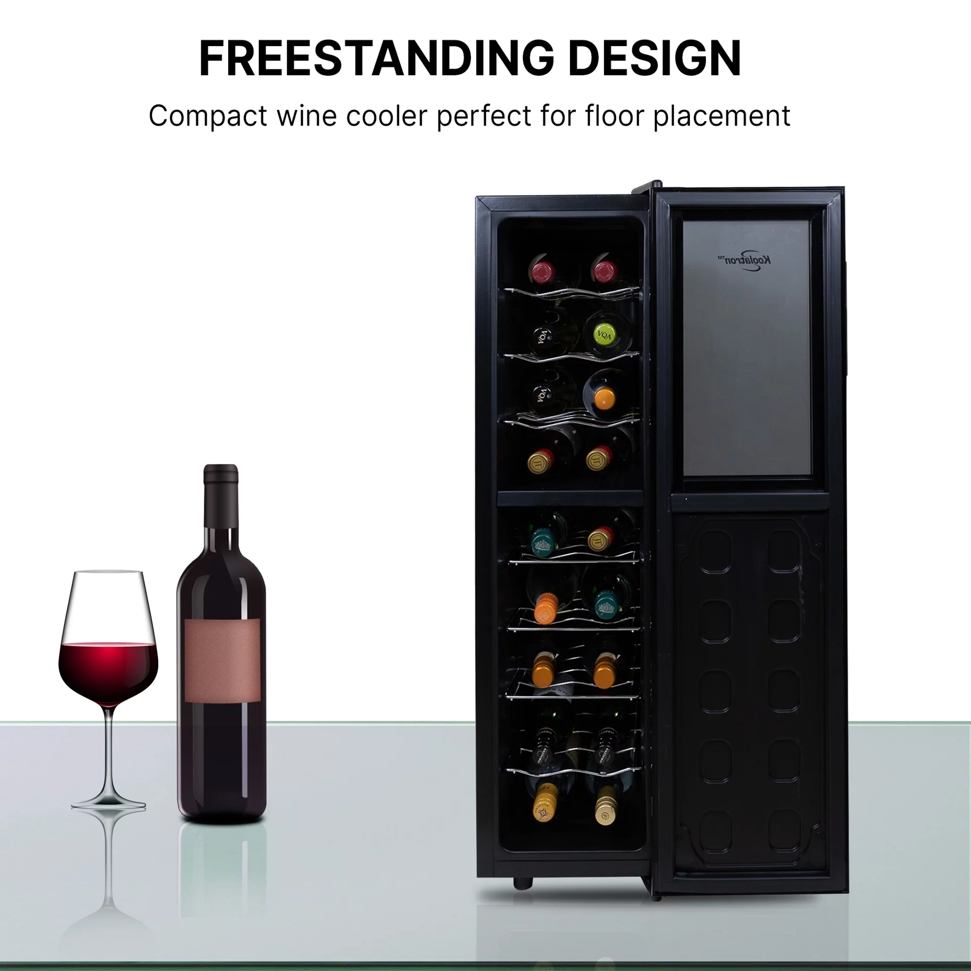 Koolatron 18 Bottle Wine Cellar Dual Zone Wine Cooler Freestanding Refrigerator