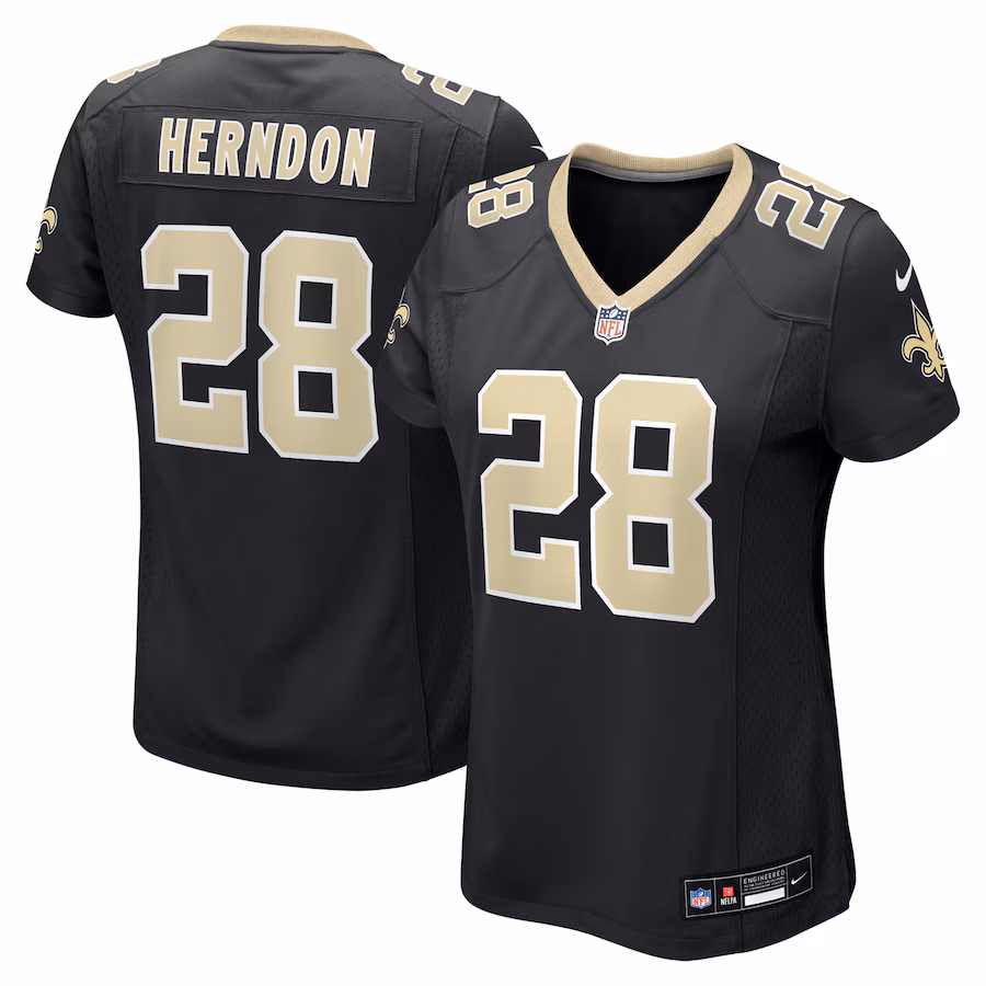 Women's New Orleans Saints Tre Herndon Nike Black Team Game Jersey