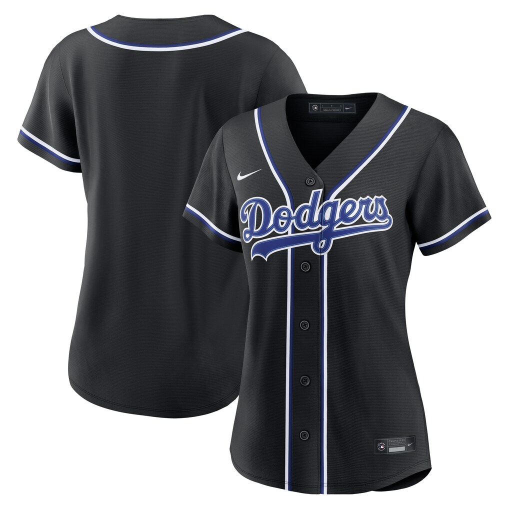 Women's Los Angeles Dodgers Nike Fashion Replica Black Out Jersey