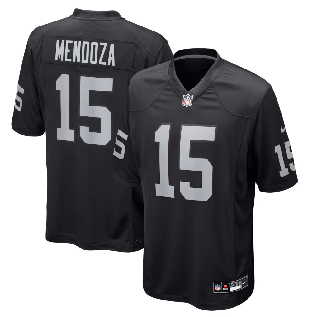 Men's Las Vegas Raiders Fernando Mendoza Nike Black 2026 NFL Draft First Round Pick No. 1 Team  Jersey