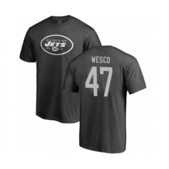Football New York Jets #47 Trevon Wesco Ash One Color T-Shirt