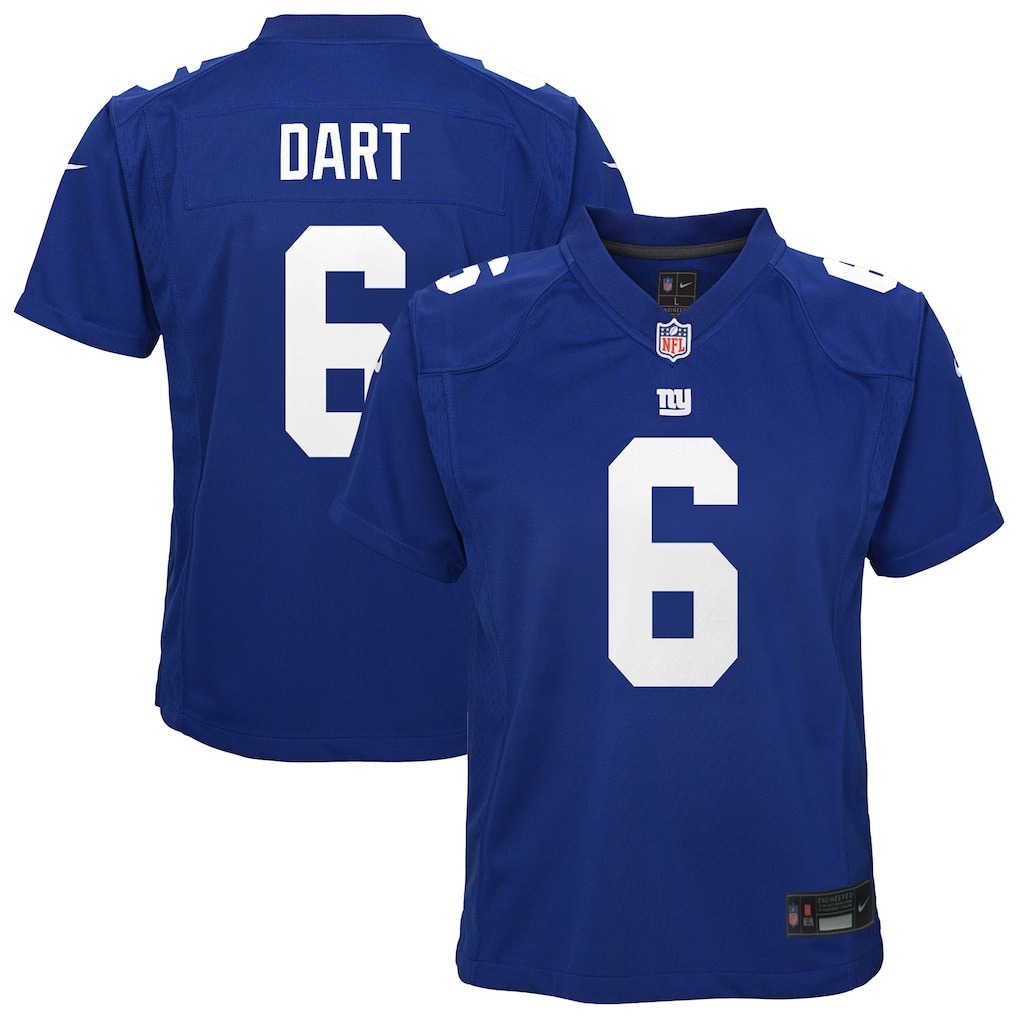Youth New York Giants Jaxson Dart Nike Royal Team Game Jersey