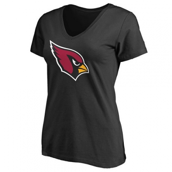 NFL Women Arizona Cardinals Black Primary Team Logo Slim Fit T-Shirt