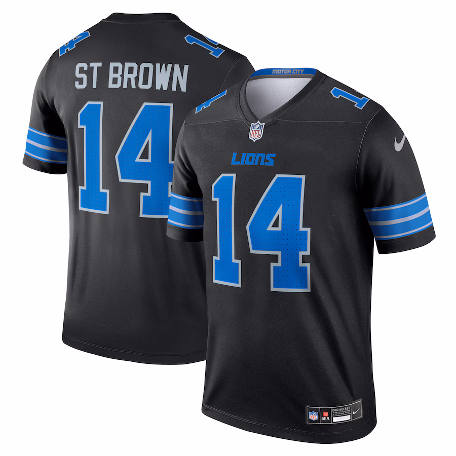 Men's Detroit Lions Amon-Ra St. Brown Nike Black Alternate Legend Jersey