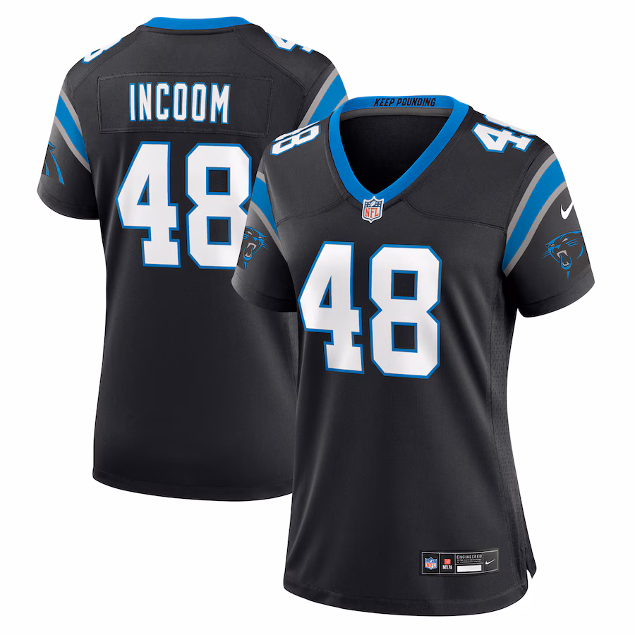 Women's Carolina Panthers Thomas Incoom Nike Black Team Game Jersey