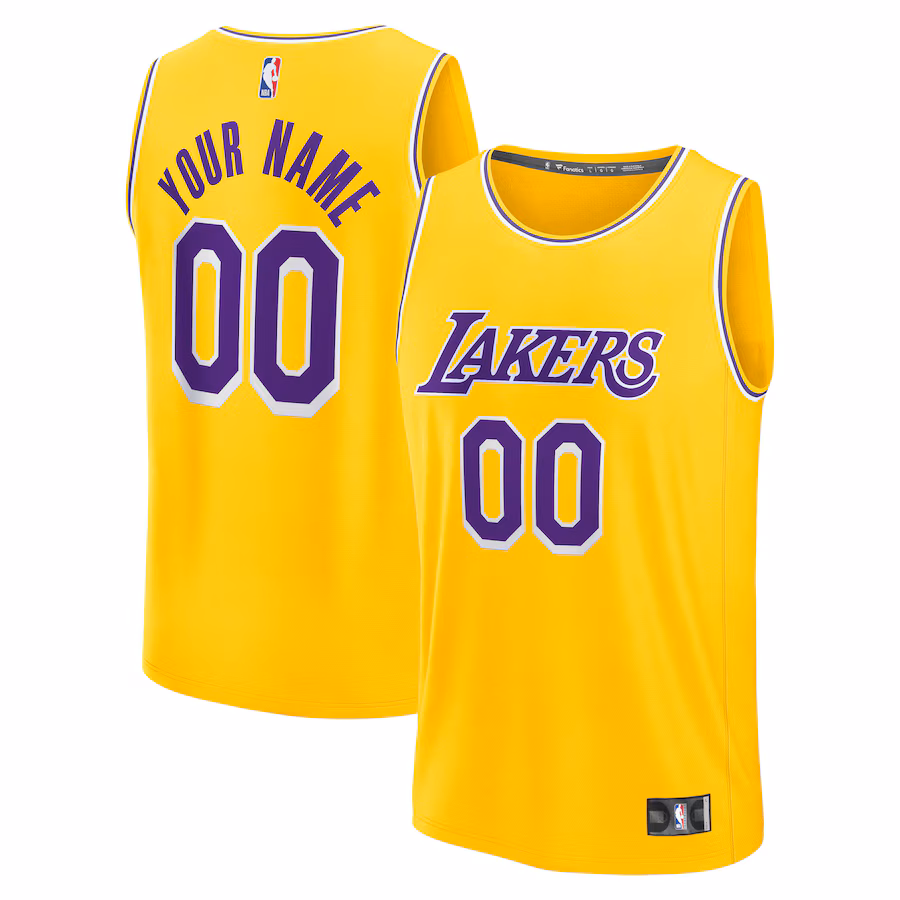 Men's Los Angeles Lakers Fanatics Gold Fast Break Custom Jersey - Icon Edition