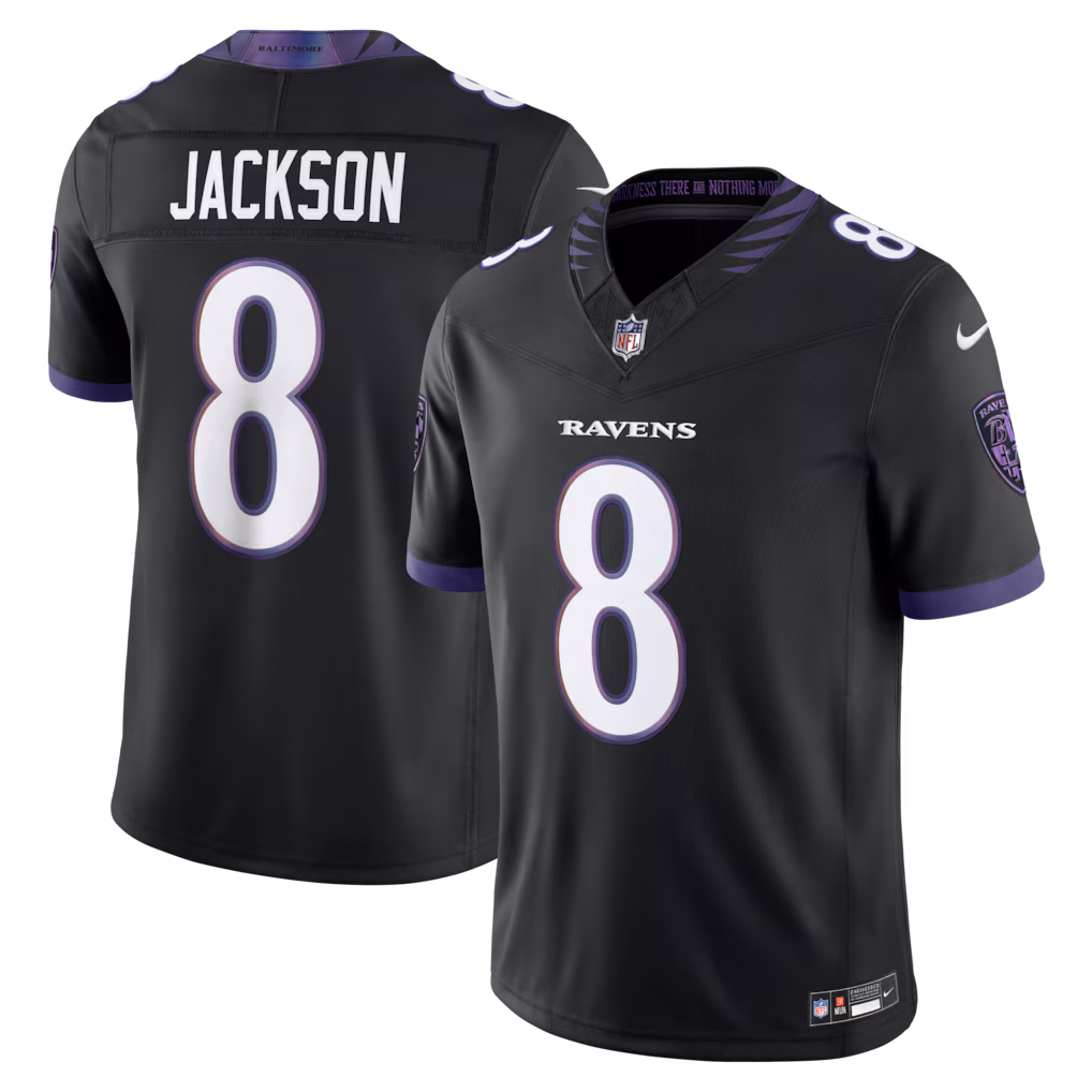 Men's Baltimore Ravens Lamar Jackson Nike Black Vapor F.U.S.E. Stitched Limited Jersey