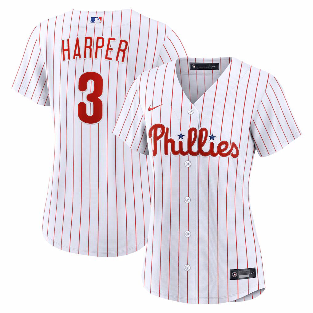 Women's Philadelphia Phillies Bryce Harper Nike White Home Replica Jersey