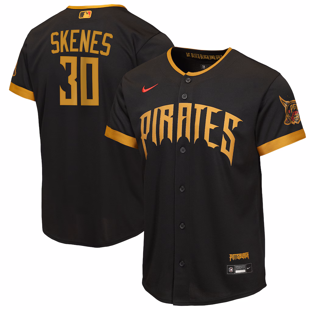 Youth Pittsburgh Pirates Paul Skenes Nike Black 2026 City Connect Stadium Jersey
