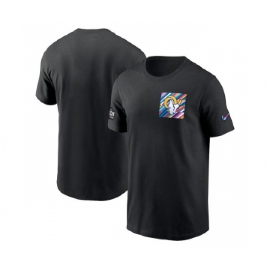 Men's Los Angeles Rams Black 2023 Crucial Catch Sideline Tri-Blend T-Shirt