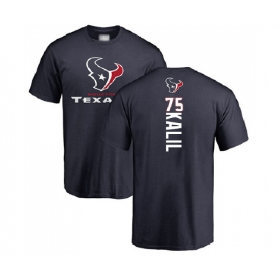 Football Houston Texans #75 Matt Kalil Navy Blue Backer T-Shirt