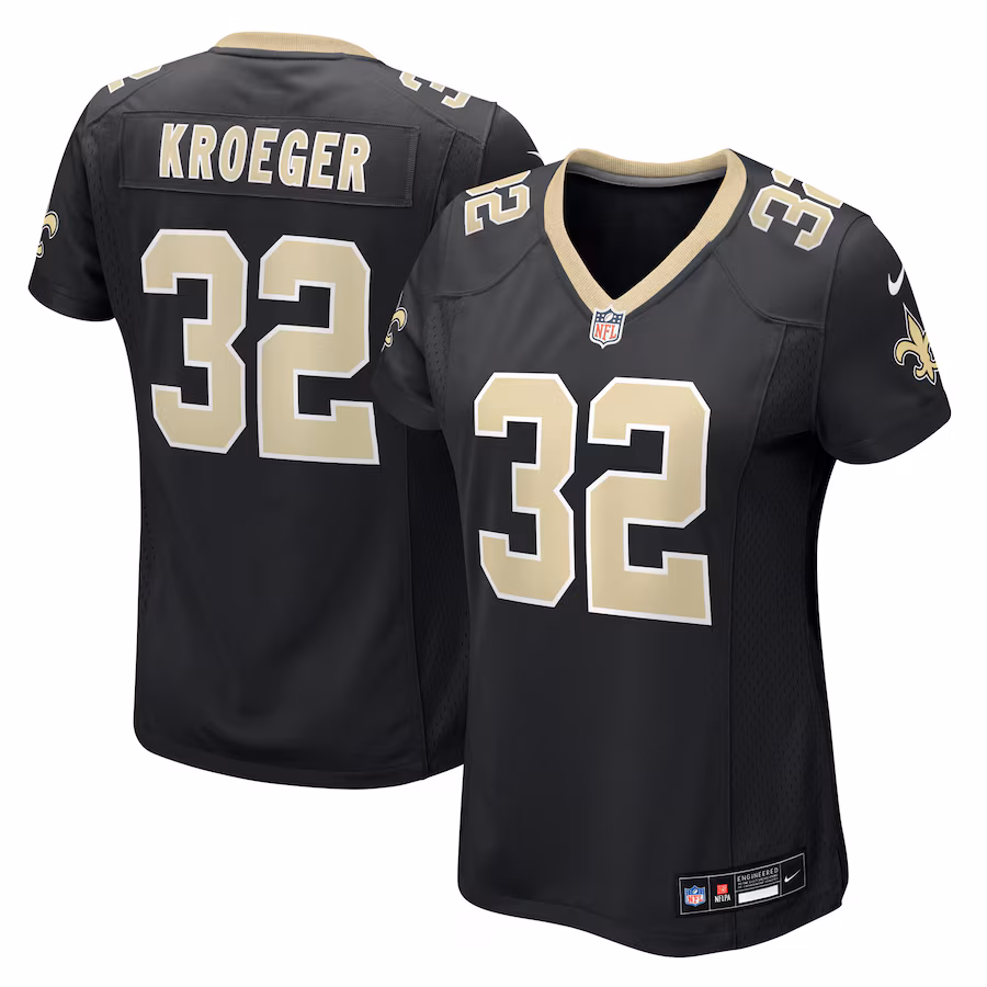 Women's New Orleans Saints Kai Kroeger Nike Black Team Game Jersey