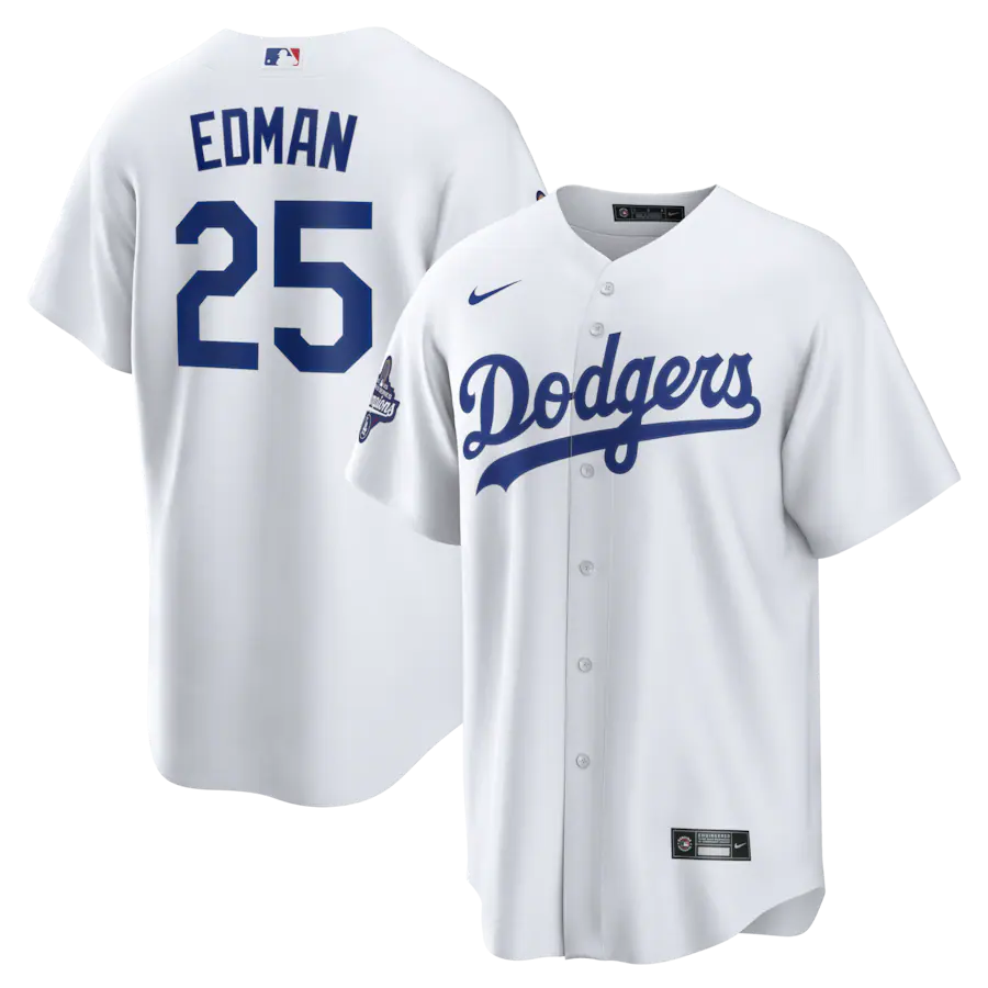 Men's Los Angeles Dodgers Tommy Edman Nike White 2025 World Series Champions Home Replica Jersey