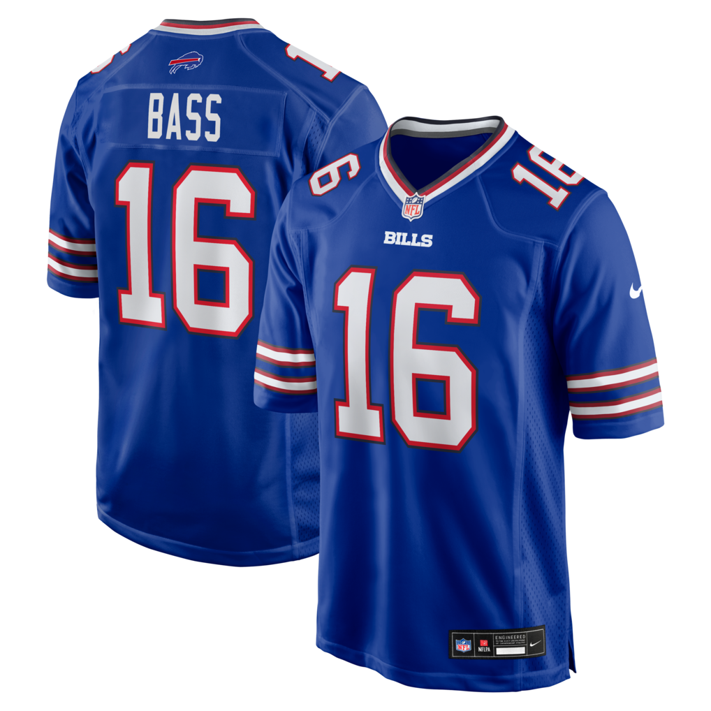 Men's Buffalo Bills Tyler Bass Nike Royal Team Game Jersey