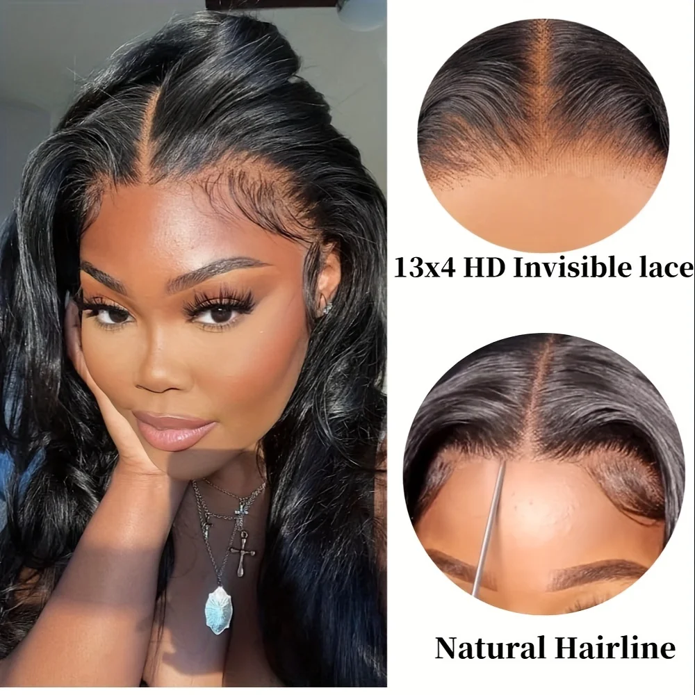 Jkzcp  Glueless Wigs Human Hair Pre Cut Lace No Glue Body Wave Lace Front Wigs Human Hair 13X4 HD Lace Frontal Wigs For Women 150% Density Brazilian Virgin Hair Natural Color - Curated Treasures Market
