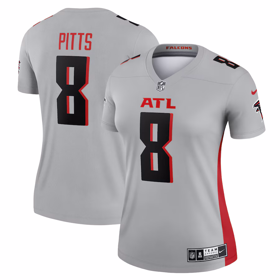 Women's Atlanta Falcons Kyle Pitts Sr. Nike Gray Inverted Legend Player Performance Top