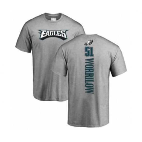 Philadelphia Eagles #51 Paul Worrilow Ash Backer T-Shirt