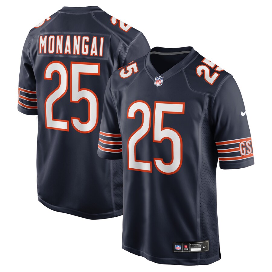 Men's Chicago Bears Kyle Monangai Nike Navy Team Game Jersey