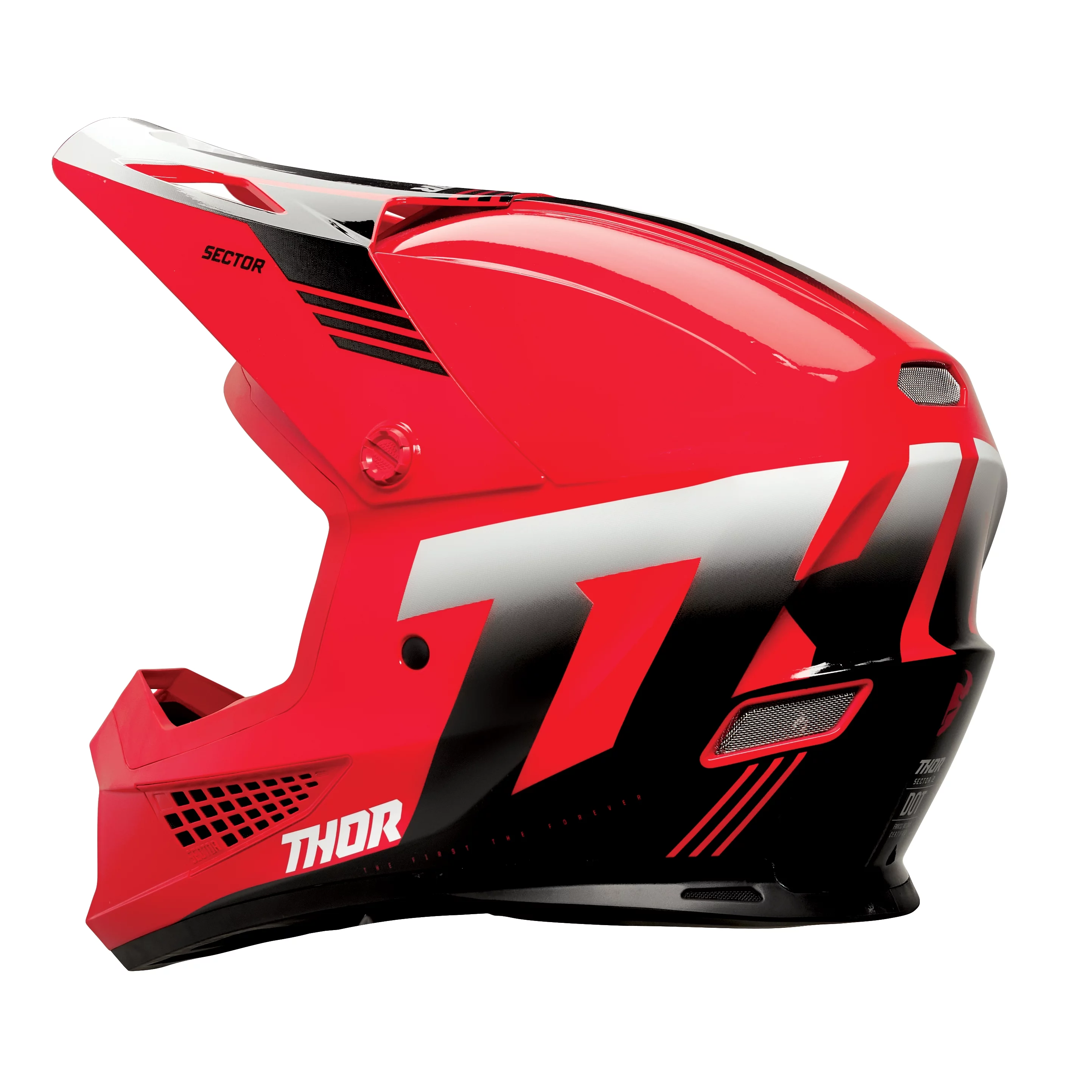 Thor Sector 2 Carve Offroad Motocross Dirt Bike Helmet - Red/White - X-Small - Curated Treasures Market