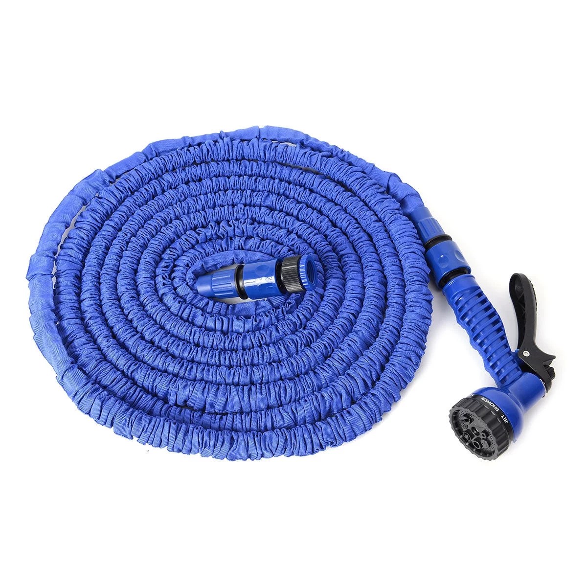 Expandable Flexible Deluxe Garden Water Hose w/ Spray Nozzle in Blue (50ft) - CycloneSound - Curated Treasures Market