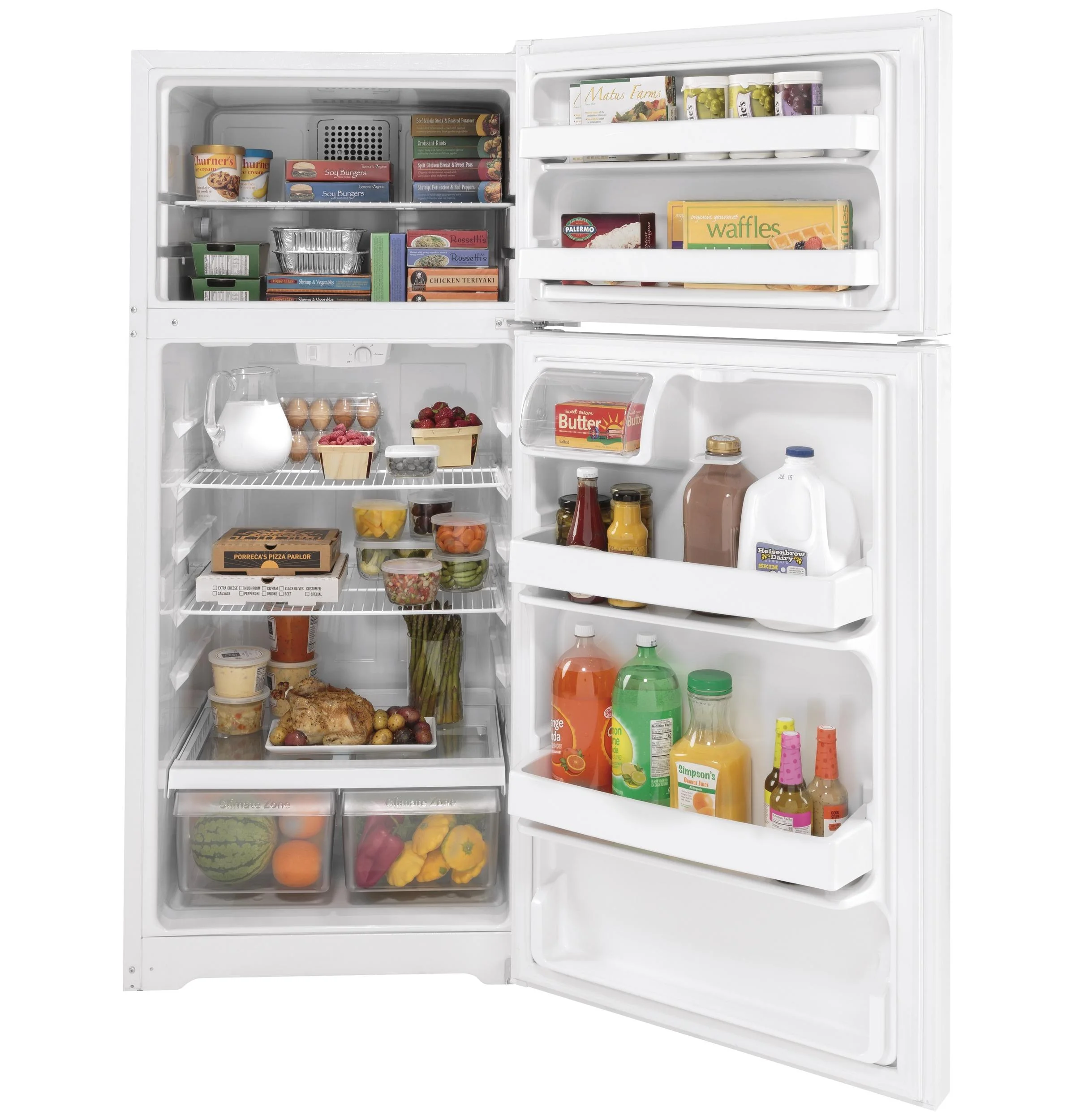 GE 28 Inch Freestanding Top Freezer Refrigerator with 16.63 cu. Ft