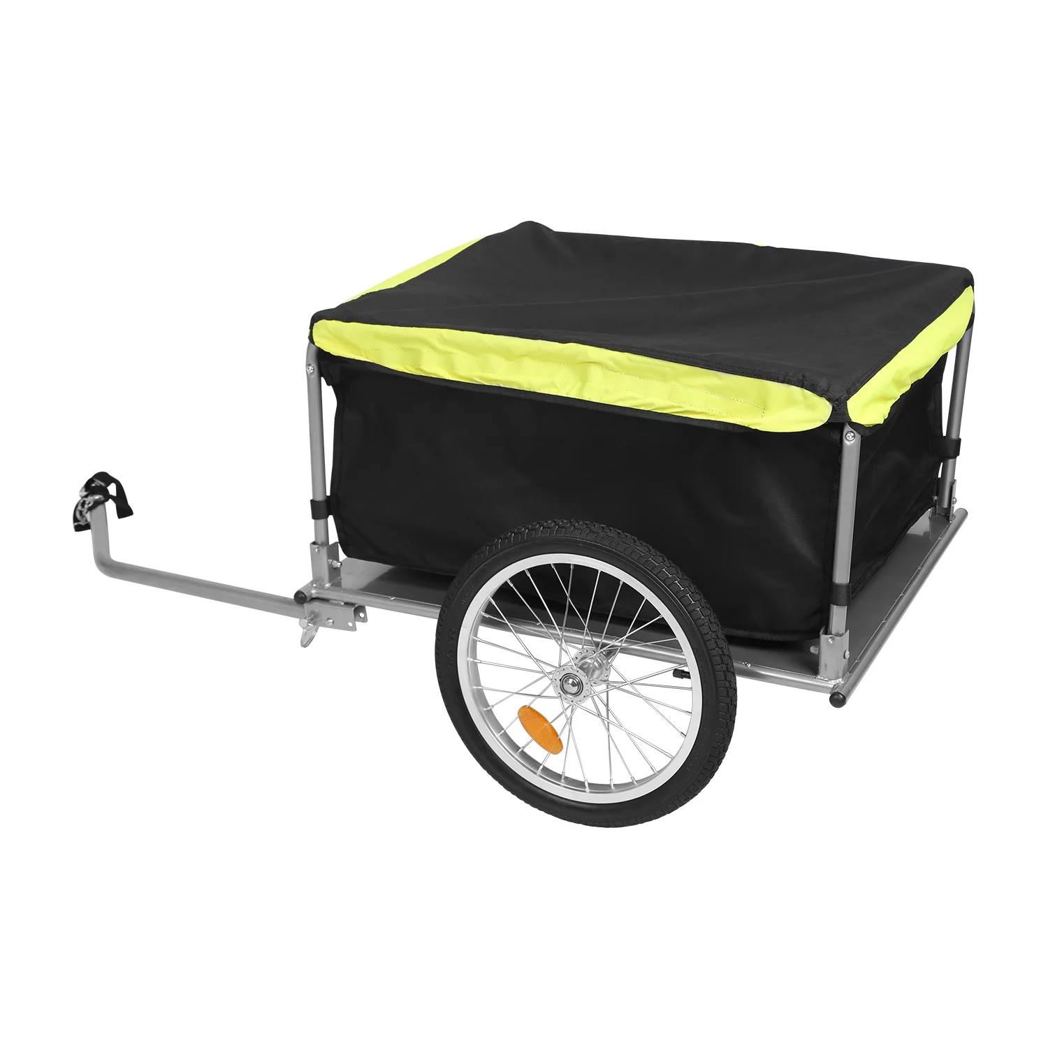 176lbs Bike Cargo Wagon Trailer iMounTEK Foldable Large Bicycle Trailer with Removable Lid Waterproof for Carrying Stuff Plants Tools Black