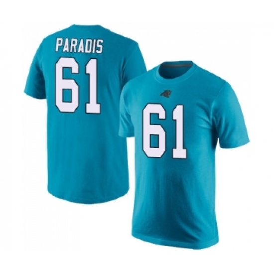 Football Men's Carolina Panthers #61 Matt Paradis Blue Rush Pride Name & Number T-Shir