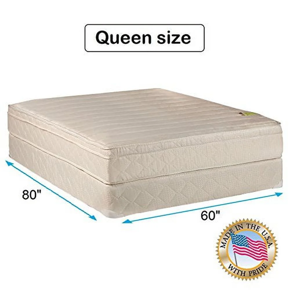 Comfort Pedic Firm Pillow Top (Eurotop) Queen 60x80x11 Mattress & Box Spring set - Sleep System with Enhance Support- Fully Assembled. Plush Knit Cover. Great for your Back by Dream Solutions USA