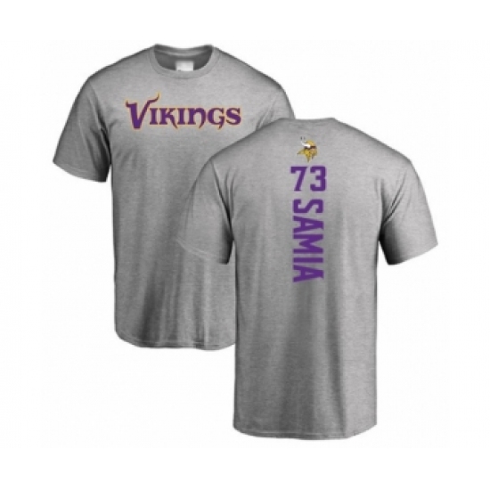 Football Minnesota Vikings #73 Dru Samia Ash Backer T-Shirt