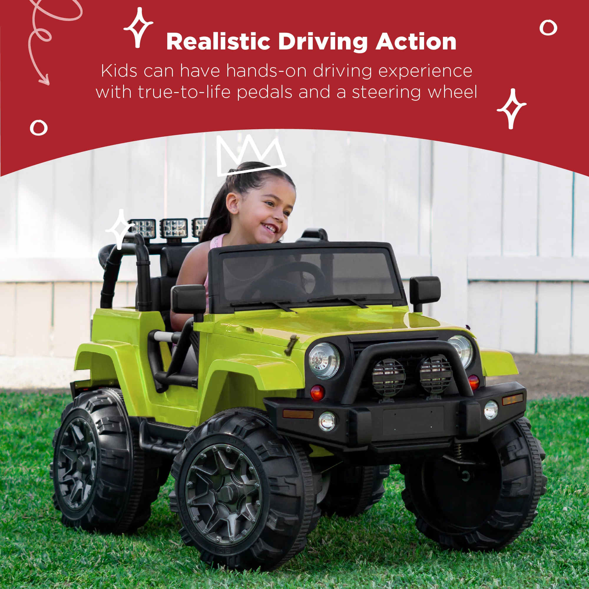 Best Choice Products 12V Kids Ride On Truck Car w/ Remote Control, Spring Suspension, Bluetooth, LED Lights - Black