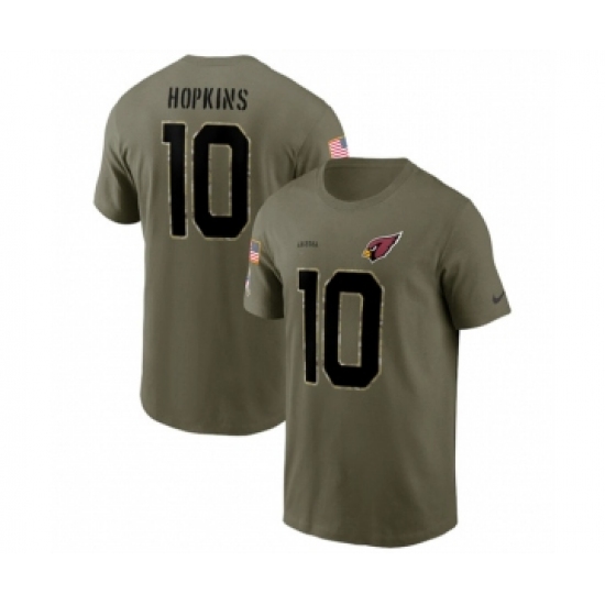 Men's Arizona Cardinals #10 DeAndre Hopkins 2022 Olive Salute to Service T-Shirt