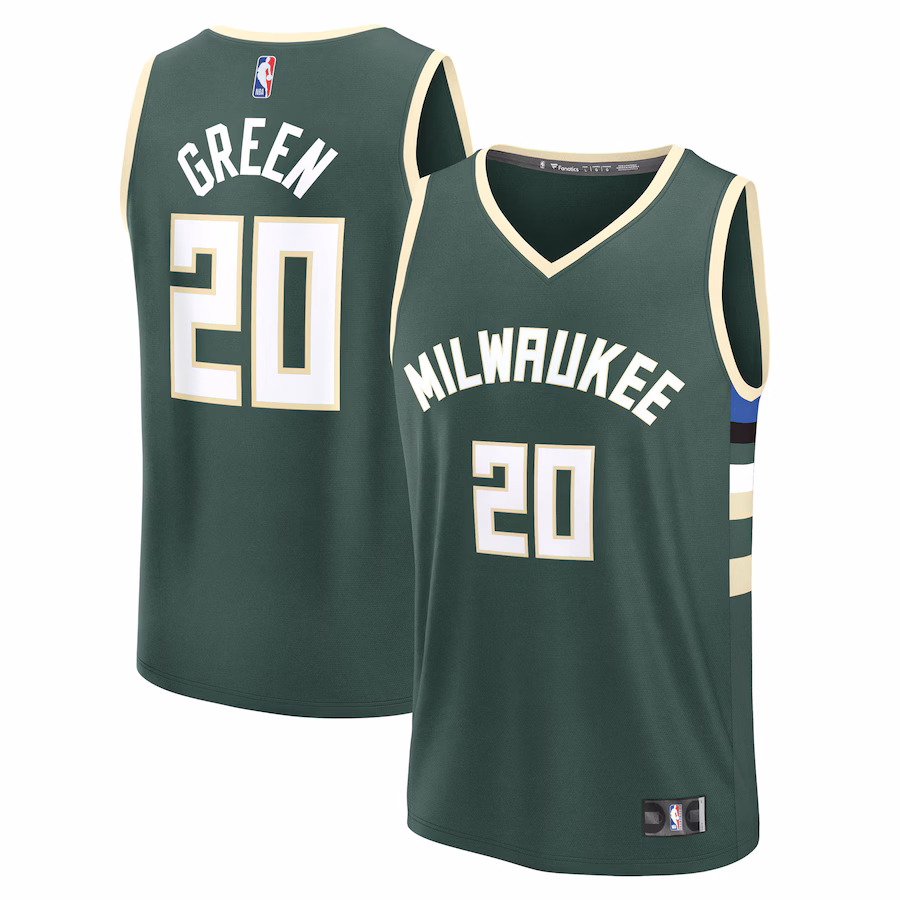 Men's Milwaukee Bucks A.J. Green Fanatics Hunter Green Fast Break Replica Player Jersey - Icon Edition