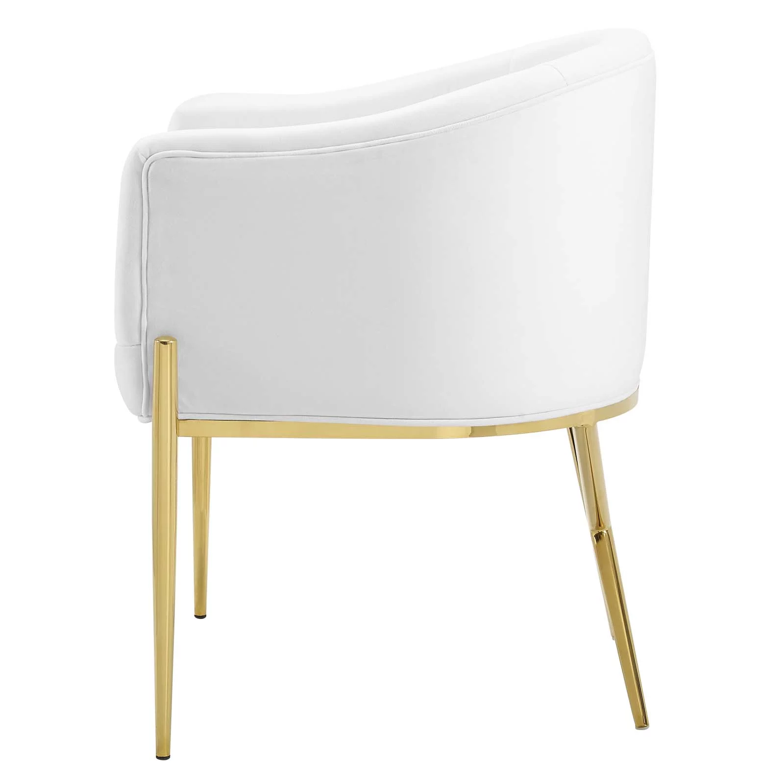 Side Dining Chair, Set of 2, Velvet, Metal Steel, White, Modern Contemporary Urban Design, Kitchen Room Cafe Bistro Restaurant Hospitality - Curated Treasures Market