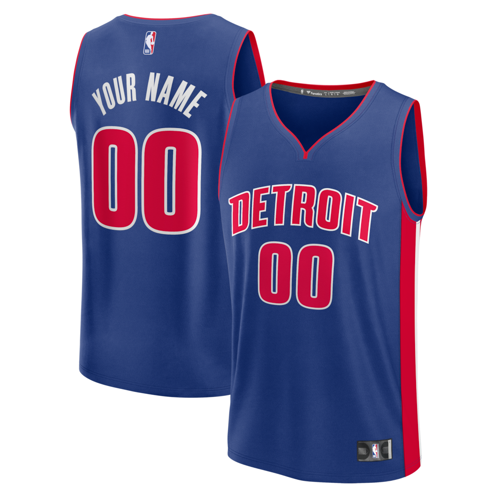 Men's Detroit Pistons Fanatics Blue Fastbreak Custom Jersey - Icon Edition