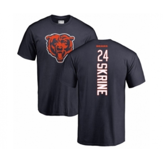Football Chicago Bears #24 Buster Skrine Navy Blue Backer T-Shirt