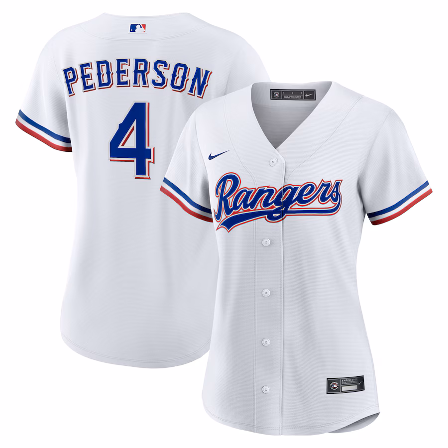 Women's Texas Rangers Joc Pederson Nike White Home Replica Jersey