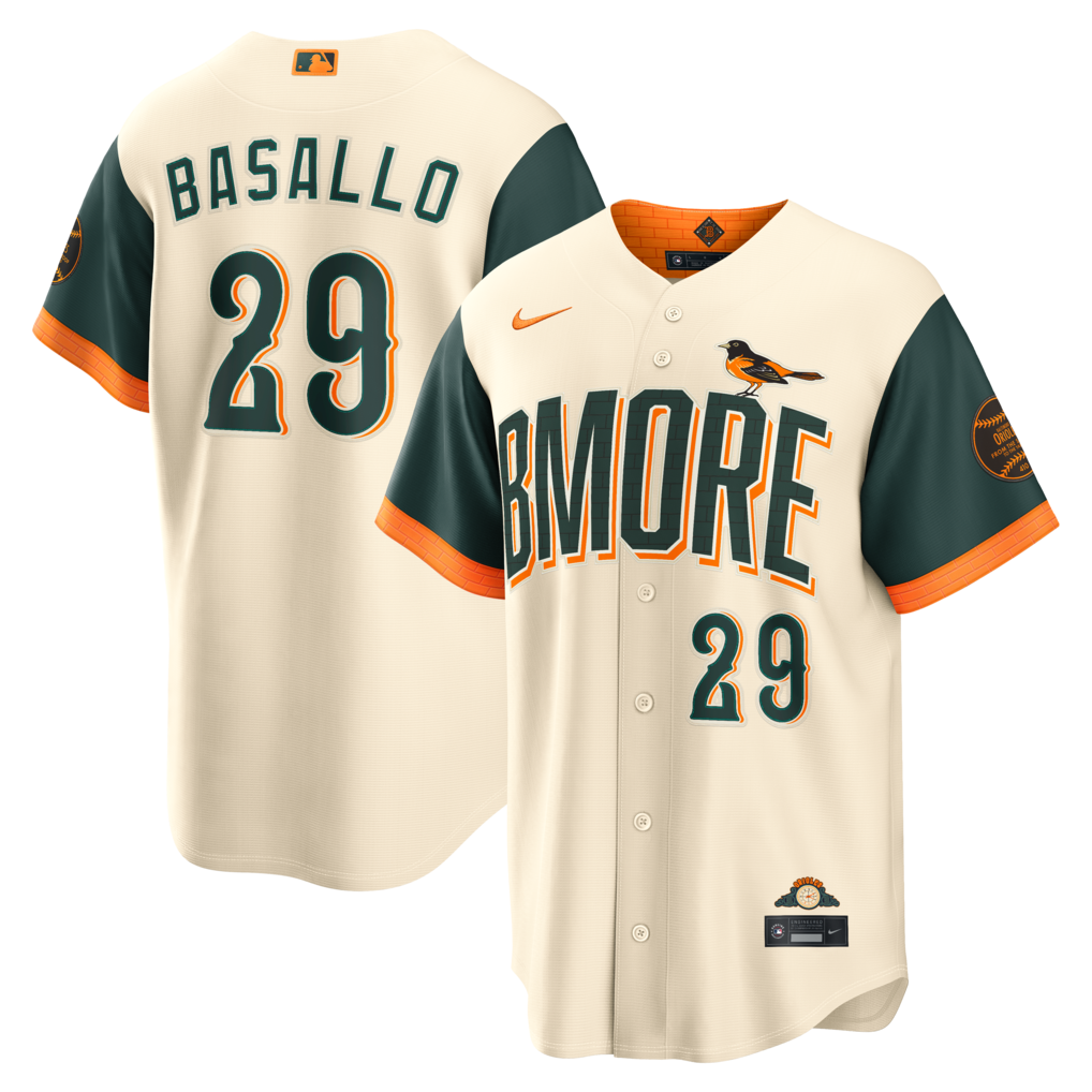 Men's Baltimore Orioles Samuel Basallo Nike Cream 2026 City Connect Stadium Jersey