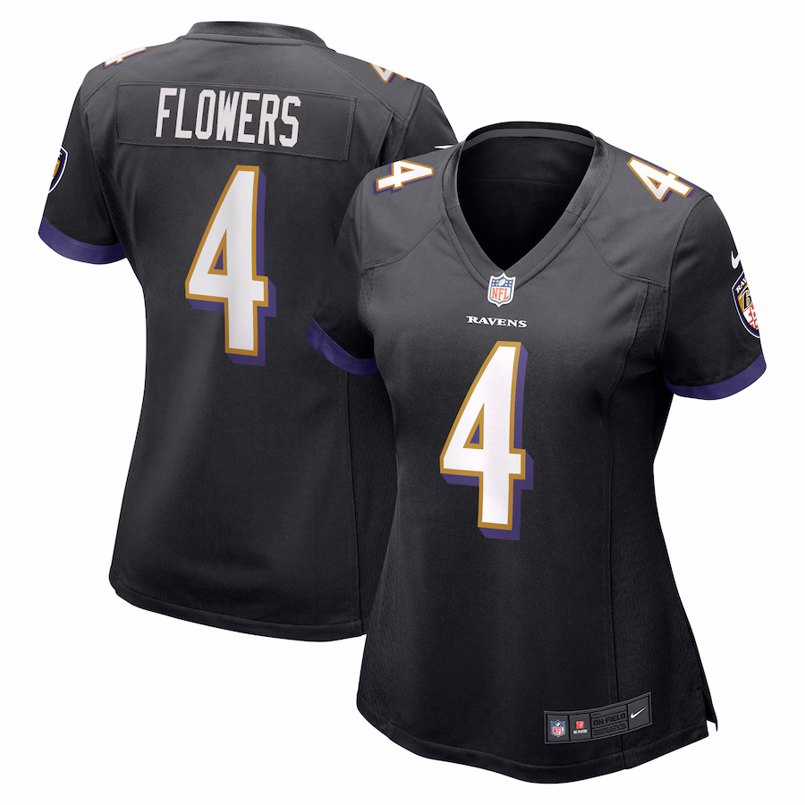 Women's Baltimore Ravens Zay Flowers Nike Black Alternate Game Jersey
