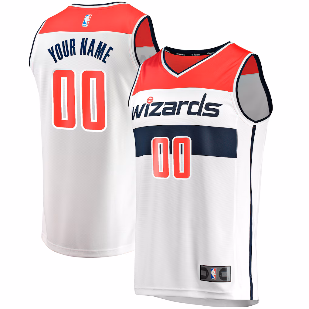 Youth Washington Wizards Fanatics White Fast Break Replica Custom Jersey - Association Edition