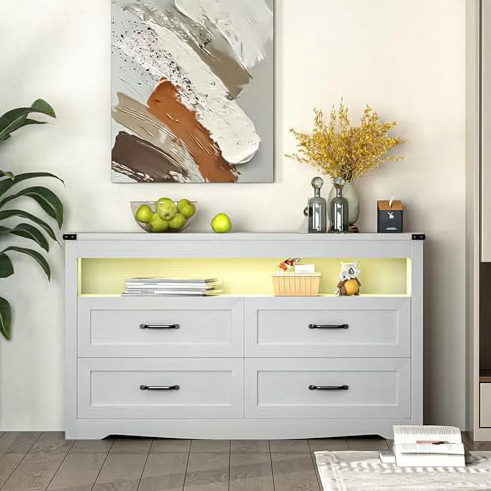 GVJMTKP Dresser for Bedroom 7 Drawer Dresser Chest of Drawer with Large  Modern Farmhouse Style Wood Dresser for Bedroom Hallway Entryway Closet.Black. - Curated Treasures Market