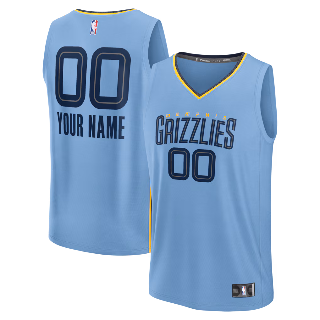 Youth Memphis Grizzlies Fanatics Light Blue Fastbreak Custom Jersey - Statement Edition