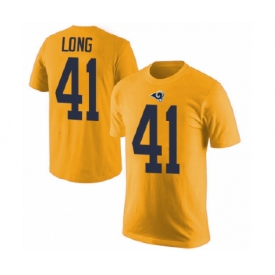 Men's Los Angeles Rams #41 David Long Gold Rush Pride Name & Number T-Shirt