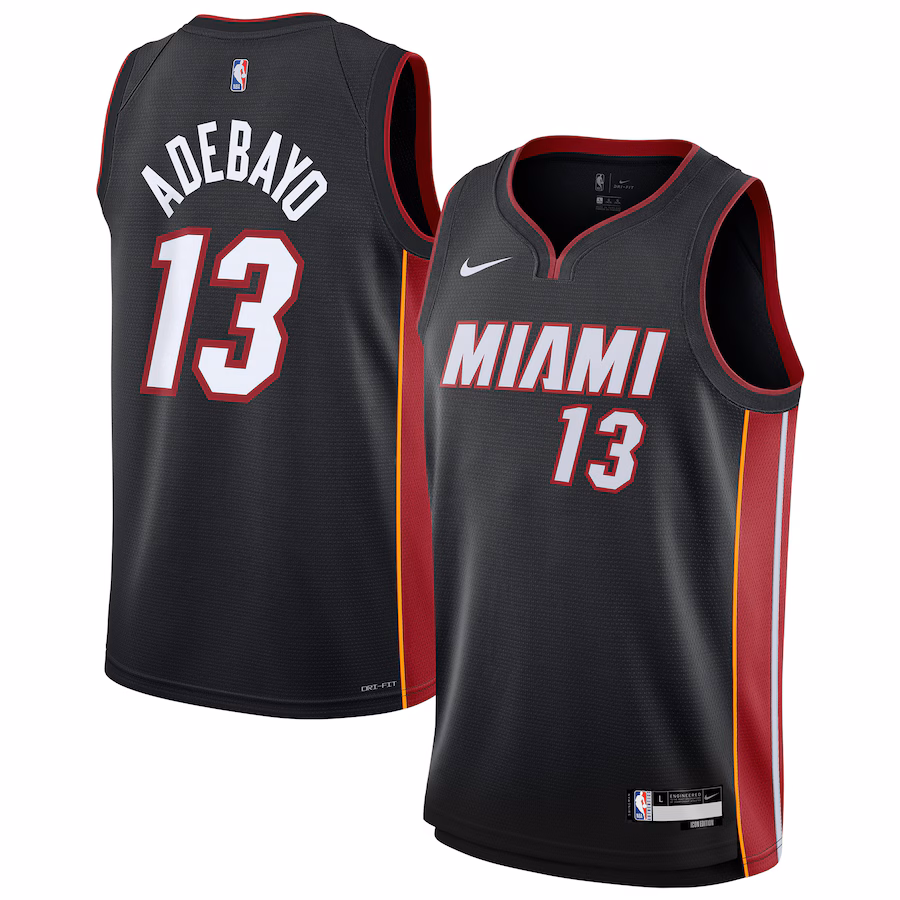 Youth Miami Heat Bam Adebayo Nike Black Swingman Jersey - Icon Edition