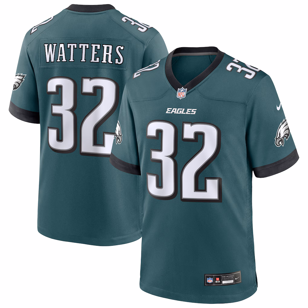 Men's Philadelphia Eagles Ricky Watters Nike Midnight Green Team Retired Player Game Jersey