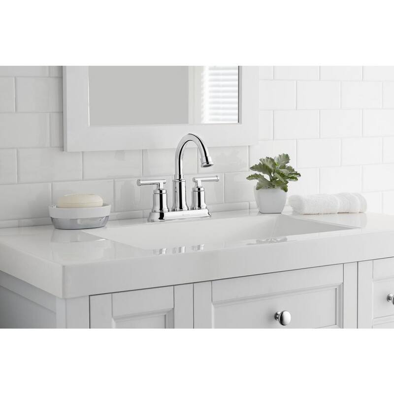 Oswell 4 in. Centerset Double Handle High-Arc Bathroom Faucet in Chrome